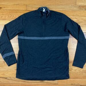Ibex Men’s 1/4 Zip Merino Wool Sweater Gray Size Large